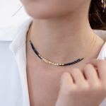 Błyszczący naszyjnik z fasetowanych spineli 