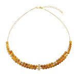 Elegancki naszyjnik z miodowymi kuleczkami