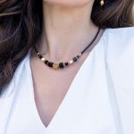 Elegancki naszyjnik z wiśniowym bursztynem