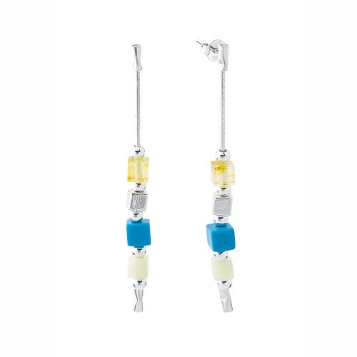 Długie kolczyki srebrne niebieskie